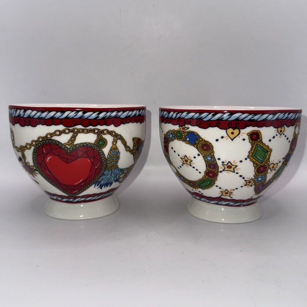 BRIGHTON Set of 2 Tea Coffee Jewel & Love Large 13 OZ. Cups ~ NEW In Box